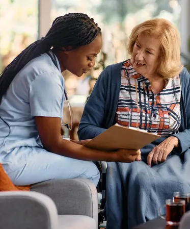 A doctor sharing health report with patient